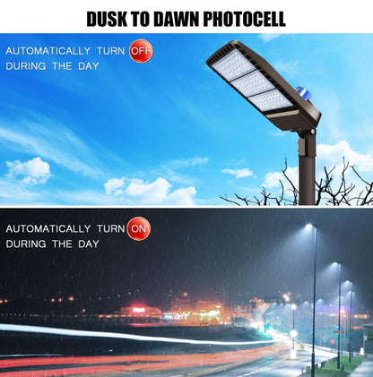 Lighteme 300 W LED-Parkplatzleuchte, fest verdrahtete Einschubmontage, Dämmerung bis Morgengrauen, LED-Außenbeleuchtung, Außenflutlicht, gewerblich, IP65, wasserdicht