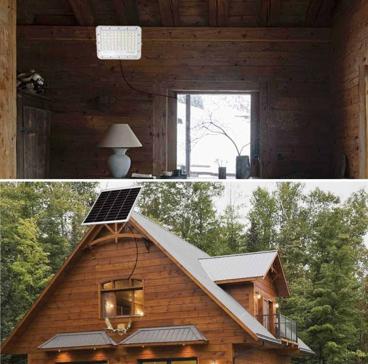 Lighteme 300W LED Solar Flood Lights,24000LM Street Flood Light Waterproof with Remote Control