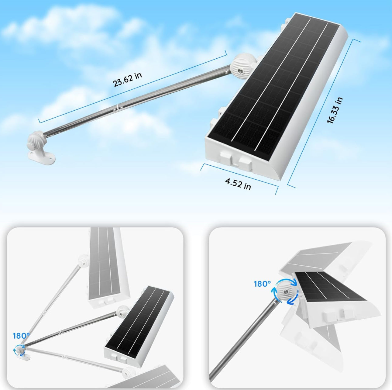 Lighteme Solar Billboard Sign Lights Outdoor, 232 led Super Bright Sign light, Adjustable Bracket & Wall Mount 2-in-1 Commercial Billboart Lighting for Bussiness, Real Estate, Shop, Bus Stop, HOA, Highway Signs