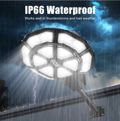 Lighteme 2500W Large Solar Street Lights Outdoor - Commercial Grade Solar Powered Street Light 120000LM with Remote