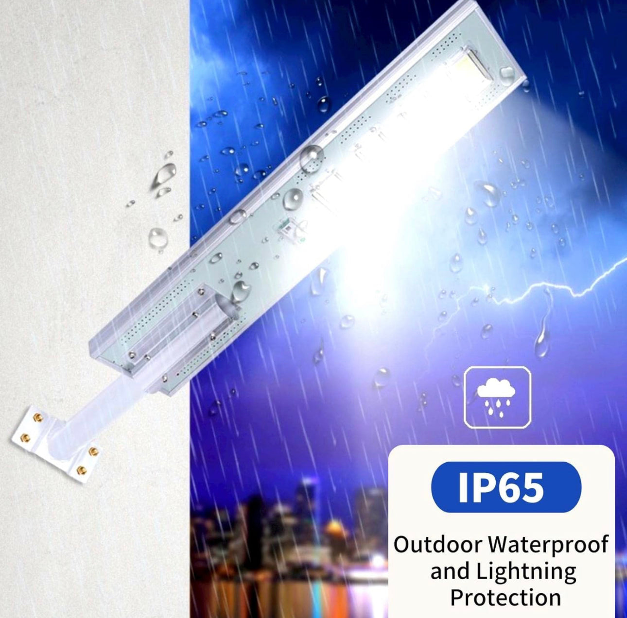 Lighteme 5000W Solar Powered Street Light Outdoor, Waterproof Solar Parking Lot Lights Commercial Motion Sensor LED Flood Lights with Remote