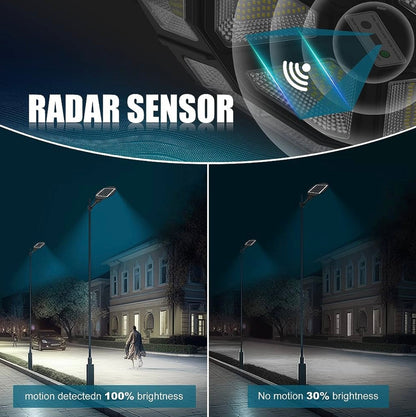 Lighteme 2500W Large Solar Street Lights Outdoor - Commercial Grade Solar Powered Street Light 120000LM with Remote