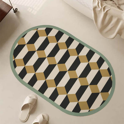 Lighteme Geometric Pattern Diatom Mud Bath Mat