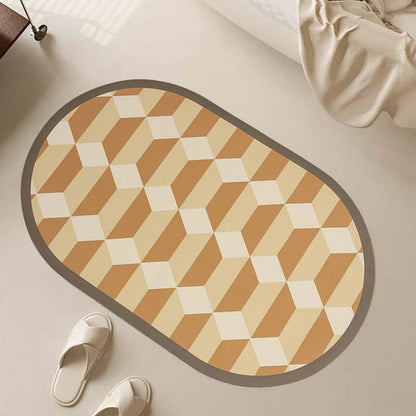 Lighteme Geometric Pattern Diatom Mud Bath Mat