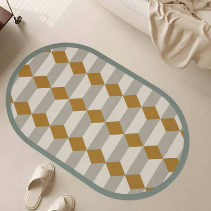 Lighteme Geometric Pattern Diatom Mud Bath Mat