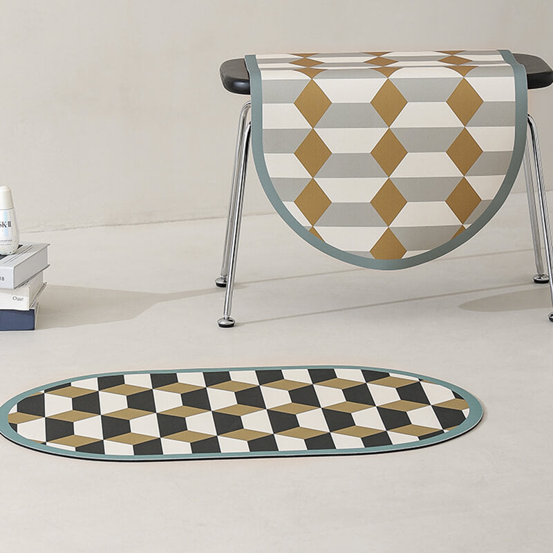 Lighteme Geometric Pattern Diatom Mud Bath Mat