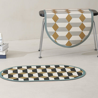 Lighteme Geometric Pattern Diatom Mud Bath Mat