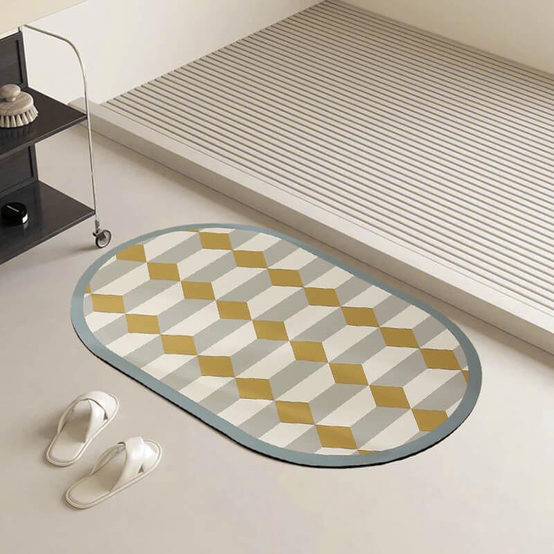 Lighteme Geometric Pattern Diatom Mud Bath Mat