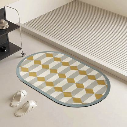 Lighteme Geometric Pattern Diatom Mud Bath Mat