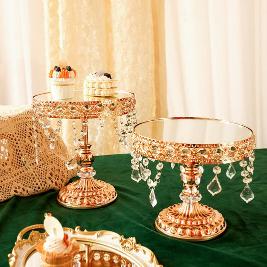 Présentoir à dessert en cristal doré Lighteme