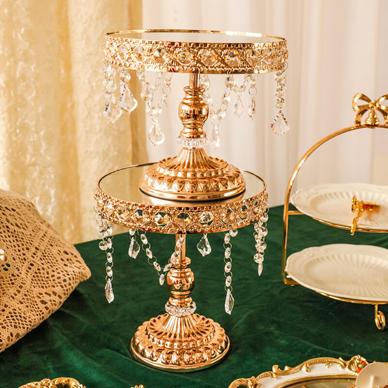 Dessertständer aus vergoldetem Kristall von Lighteme