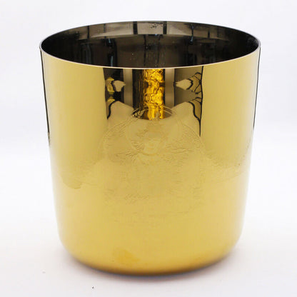 Lighteme Gold 4" - 12" Crystal Singing Bowl with Buddha Statue Pattern Design Quartz Sound Bowls Crystal Healing Bowls