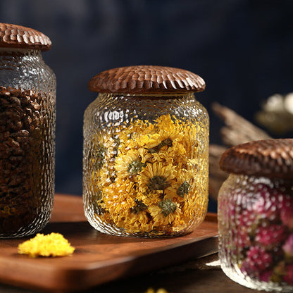 Lighteme Vorratsdose aus gehämmertem Glas