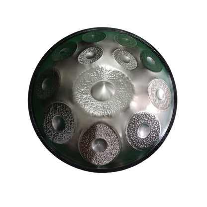 Lighteme - Tambor manual de acero de nitruro de alta gama de 22 pulgadas, 12 tonos, martilleo hecho a mano, escala kurda/celta en re menor, disponible en 432 Hz y 440 Hz