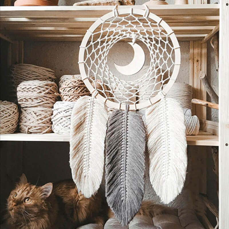 Tapisserie en plumes tissée à la main Lighteme