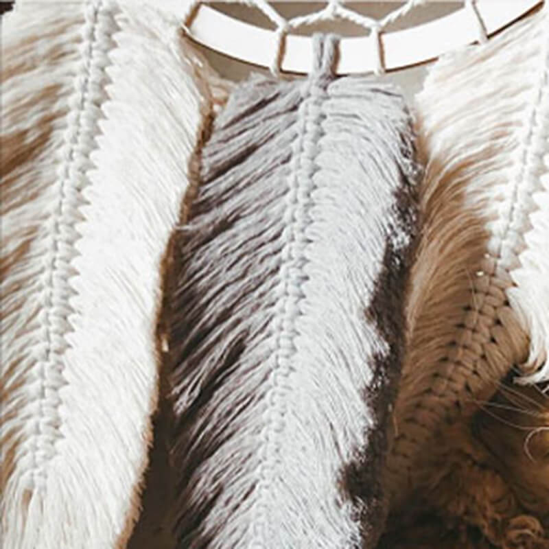 Tapisserie en plumes tissée à la main Lighteme