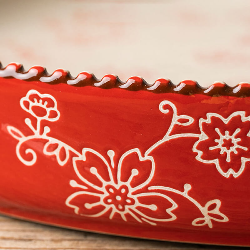 Lighteme Handbemalte Kirschblüten-Keramik-Backform