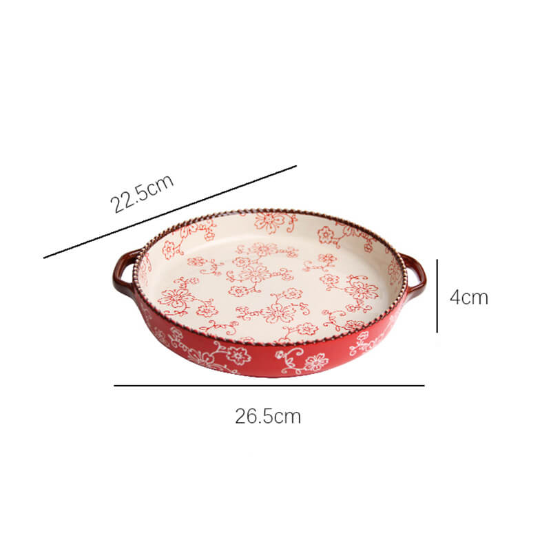 Lighteme Handbemalte Kirschblüten-Keramik-Backform