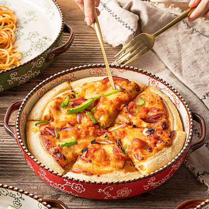 Lighteme Handbemalte Kirschblüten-Keramik-Backform