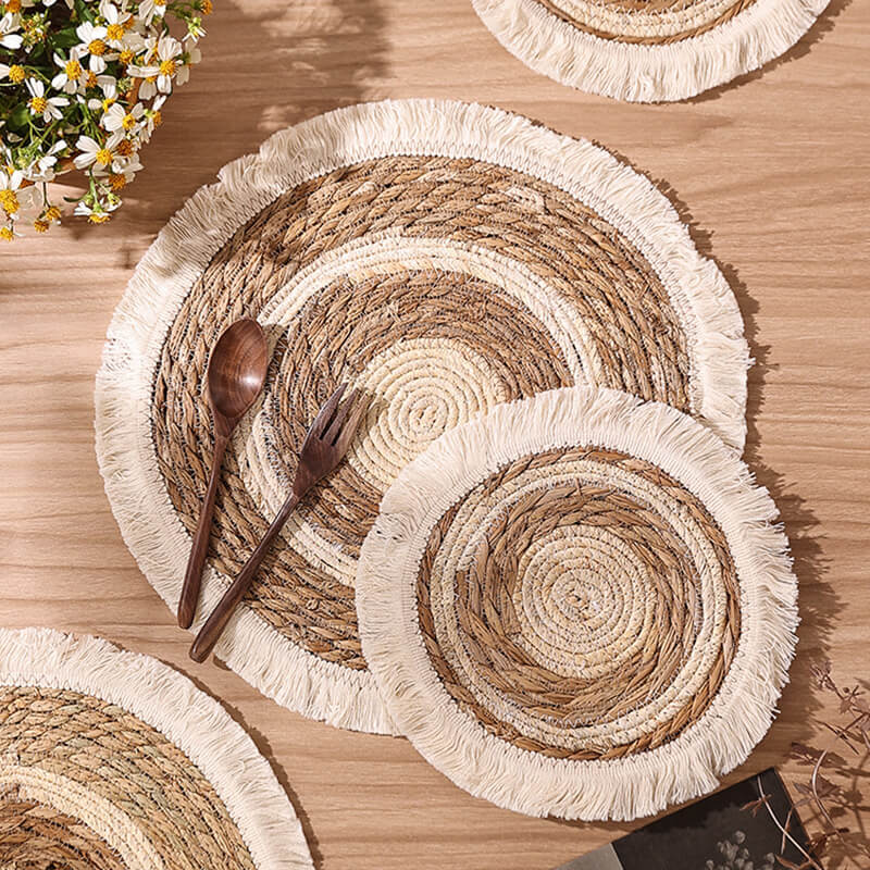 Lighteme handgewebtes Tischset mit Quaste