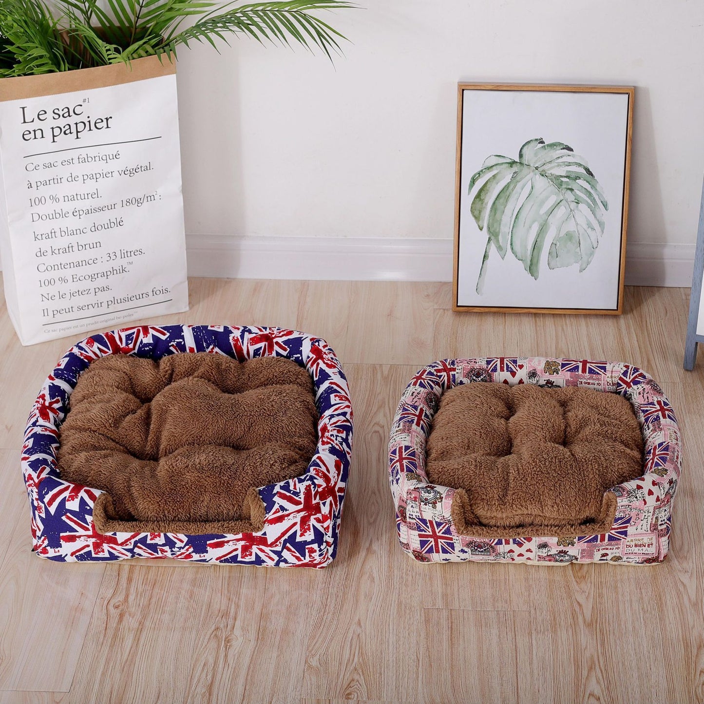 Lit pour chien Lighteme Hot Fleece Soft Yurt avec tapis (2 couleurs et 3 tailles)