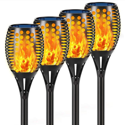 4er-Pack Lighteme Solar-Taschenlampen mit flackernden Flammen für den Außenbereich, Dämmerung bis Morgengrauen, automatisches Ein-/Ausschalten, 109,2 cm