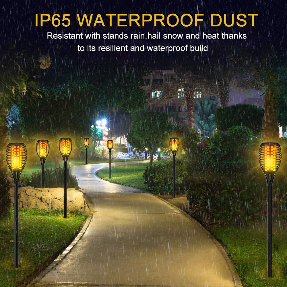 4er-Pack Lighteme Solar-Taschenlampen mit flackernden Flammen für den Außenbereich, Dämmerung bis Morgengrauen, automatisches Ein-/Ausschalten, 109,2 cm