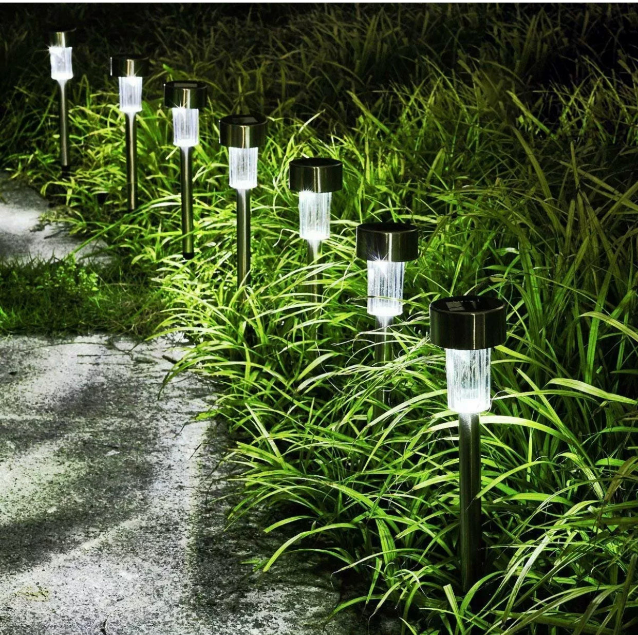 Lighteme 48er-Pack Outdoor Edelstahl LED Solar Power Licht Rasen Garten Landschaft Weg