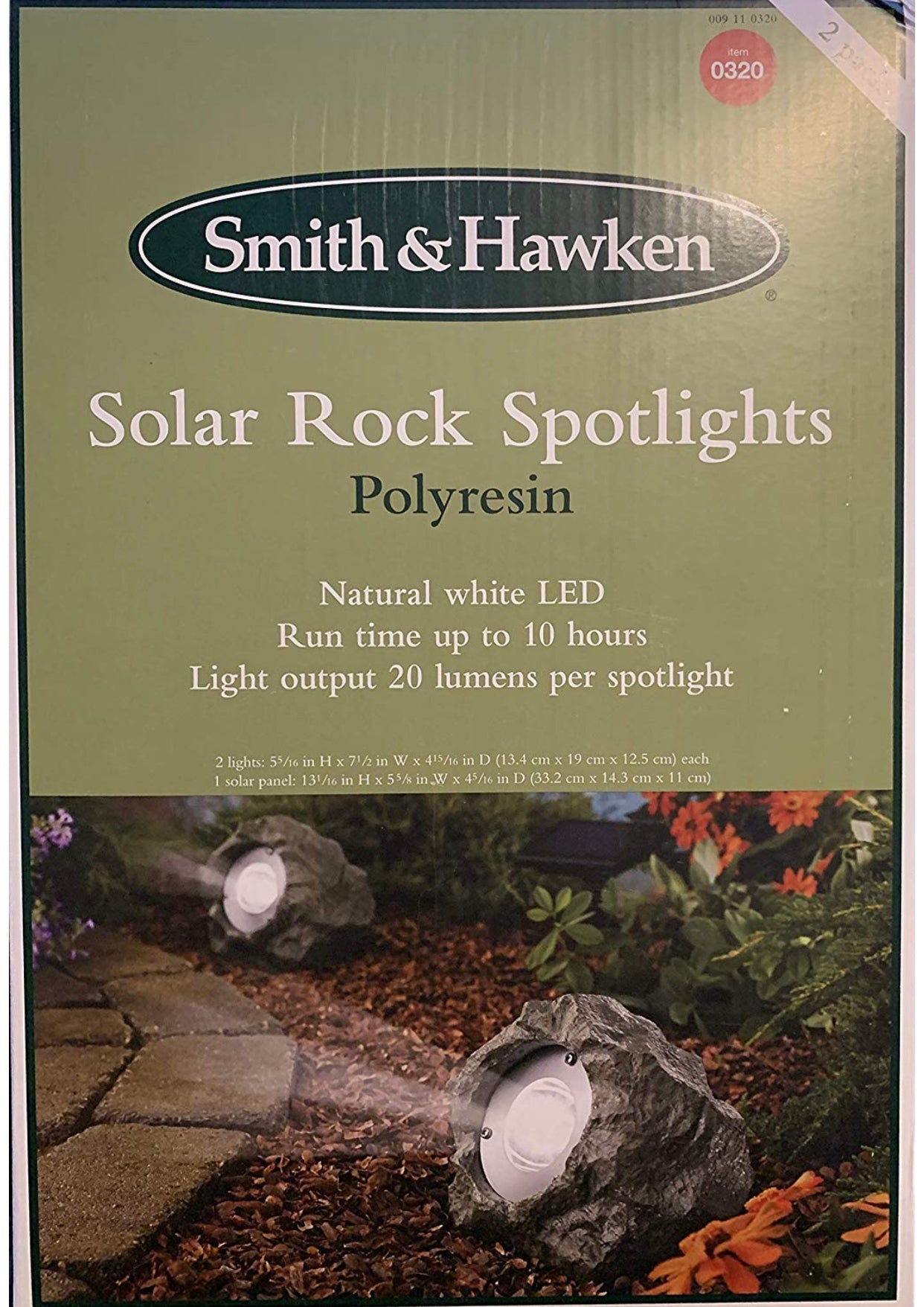 Lighteme 4Pack Outdoor Solar Powered Rock Spotlight Walkway LED Garden Path