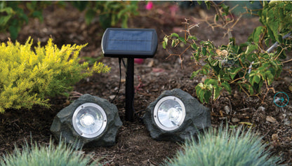 Lighteme 4Pack Outdoor Solar Powered Rock Spotlight Walkway LED Garden Path