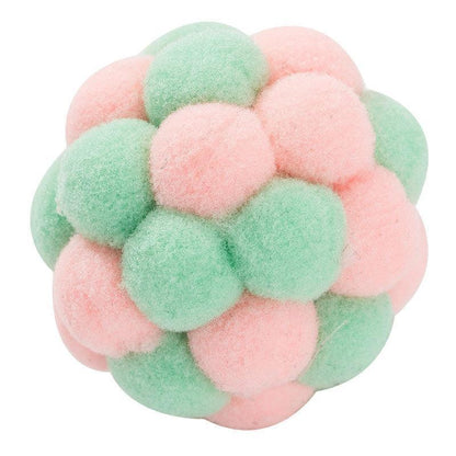 Lighteme Jouet intéressant pour chat, balle en peluche colorée faite à la main (2 couleurs)