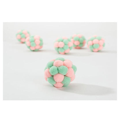 Lighteme Jouet intéressant pour chat, balle en peluche colorée faite à la main (2 couleurs)