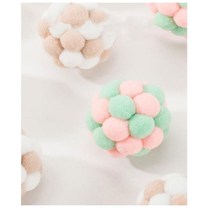 Lighteme Jouet intéressant pour chat, balle en peluche colorée faite à la main (2 couleurs)