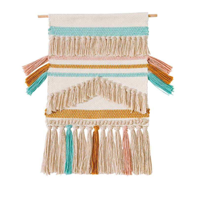 Tenture murale à pompons en jacquard Lighteme