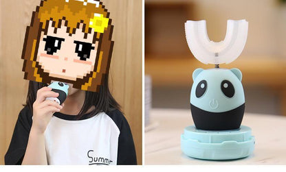 Brosse à dents électrique automatique Lighteme Kids en forme de U, motif dessin animé mignon