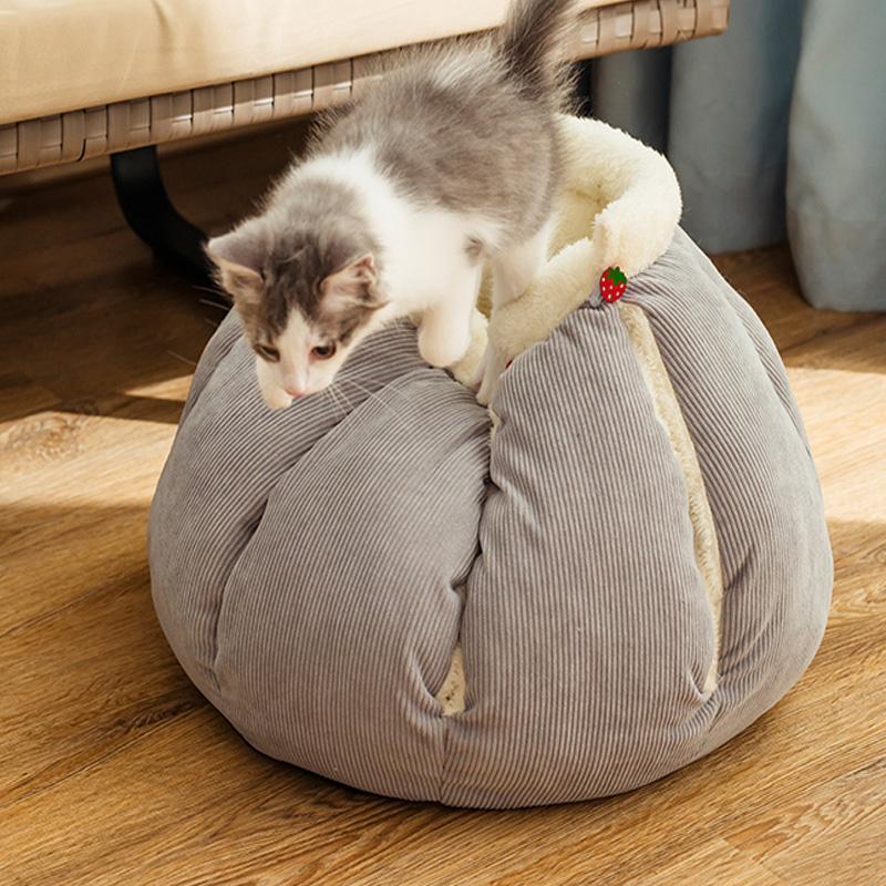 Tapis de lit en velours Lighteme Kitten Cute, amovible et lavable (4 couleurs et 2 tailles)