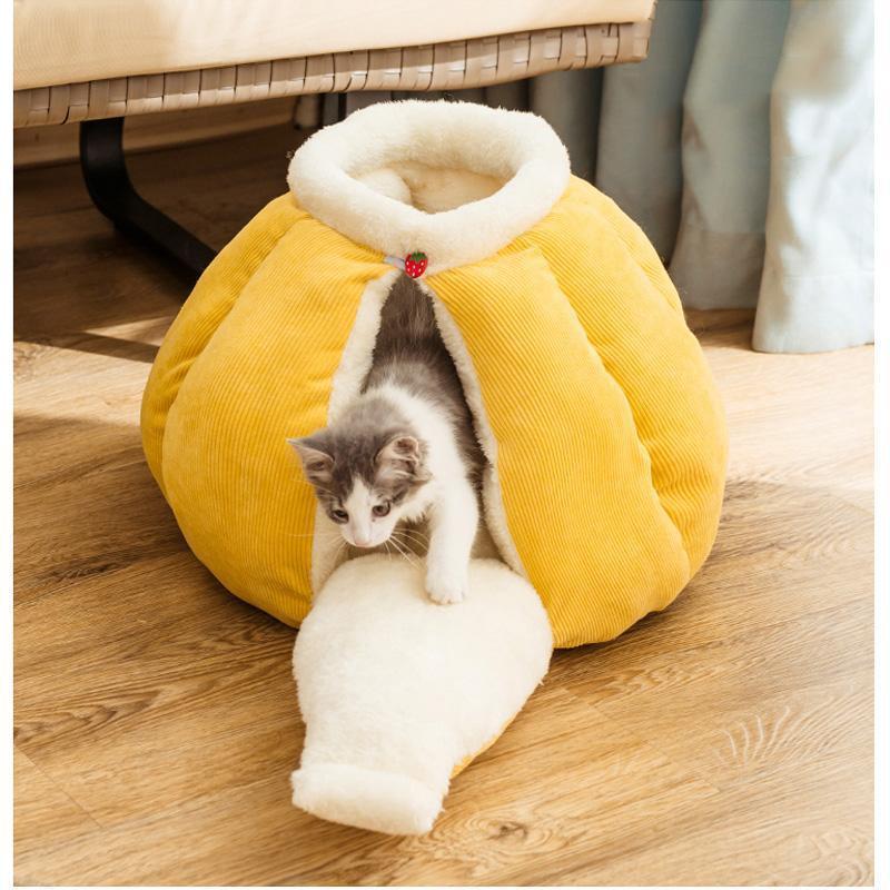 Tapis de lit en velours Lighteme Kitten Cute, amovible et lavable (4 couleurs et 2 tailles)