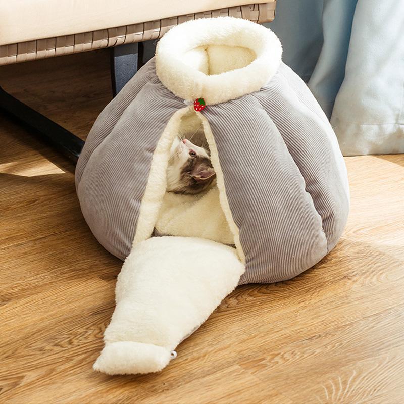 Tapis de lit en velours Lighteme Kitten Cute, amovible et lavable (4 couleurs et 2 tailles)