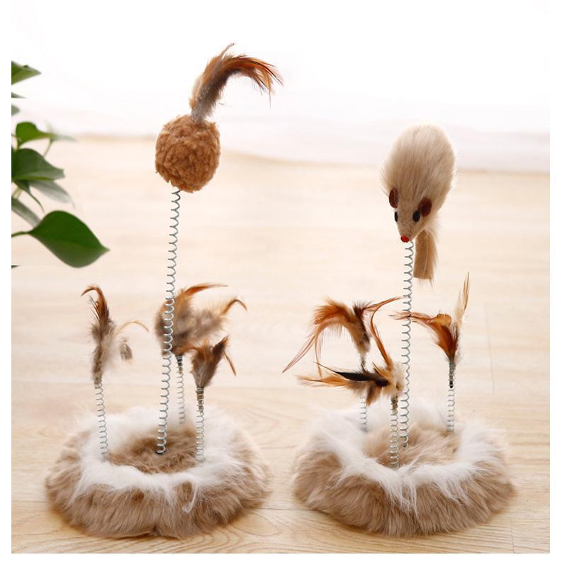 IHRneer Kätzchen-Federteller-Spielzeug, Federmaus, interaktives Katzenspielzeug (2 Arten)