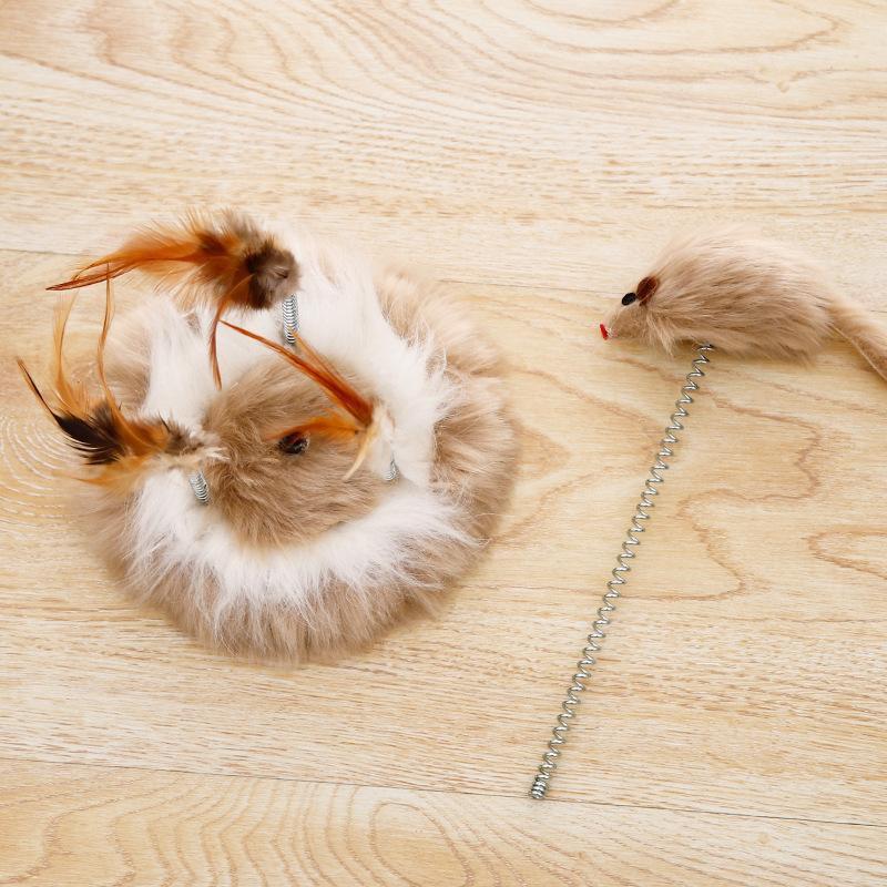 IHRneer Kätzchen-Federteller-Spielzeug, Federmaus, interaktives Katzenspielzeug (2 Arten)