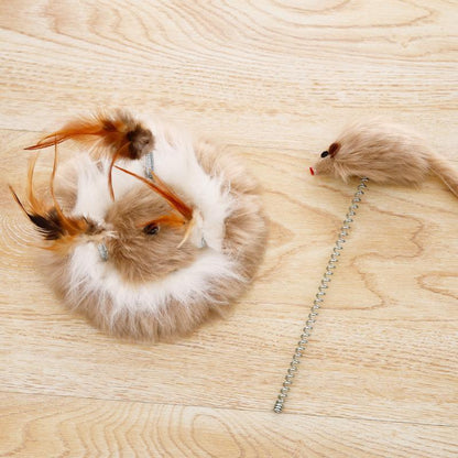 IHRneer Kätzchen-Federteller-Spielzeug, Federmaus, interaktives Katzenspielzeug (2 Arten)