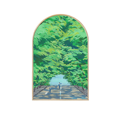 Lighteme Landscape Arched Canvas Art Painting