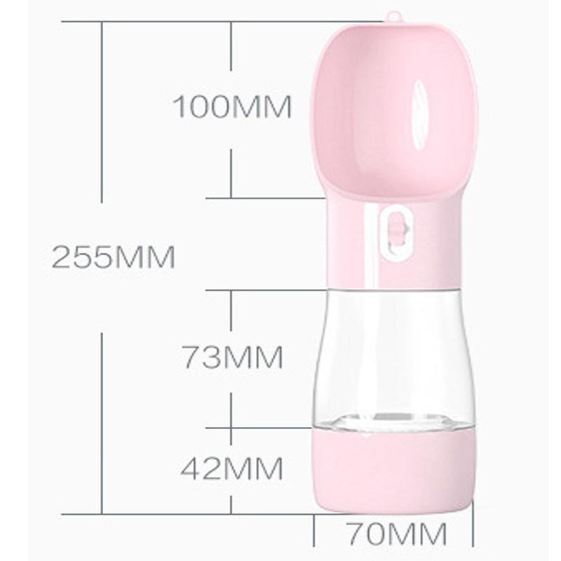 Lighteme Auslaufsichere Hunde-Trinkflasche mit Futterbehälter (4 Farben)