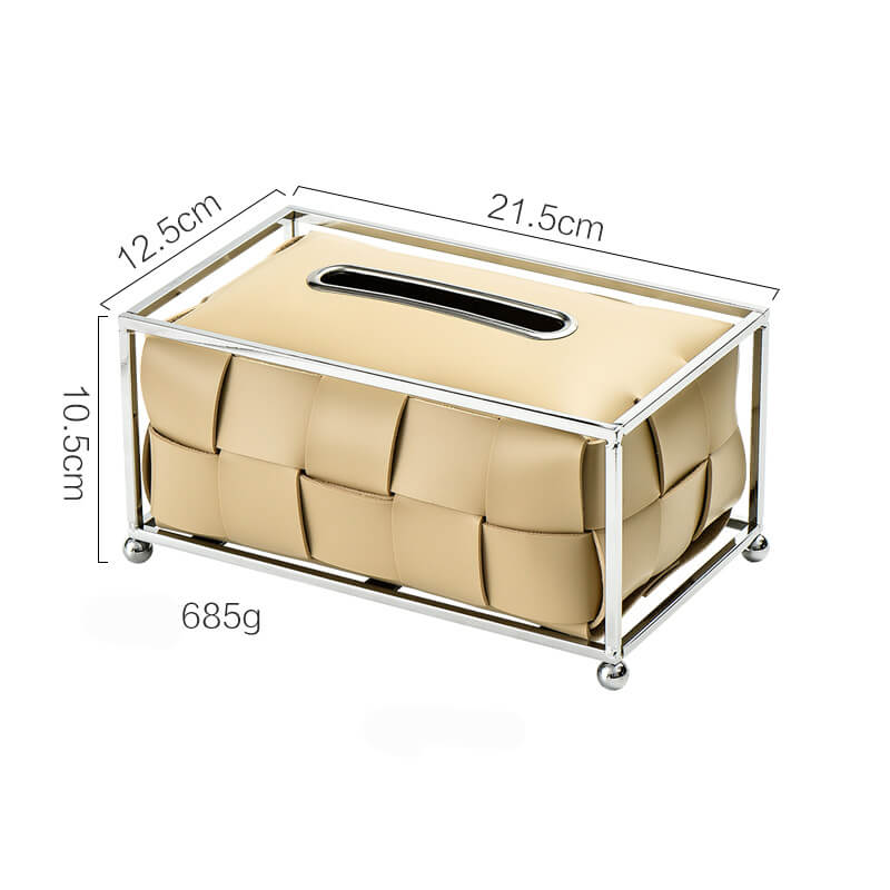 Lighteme Leather Checkerboard Tissue Box