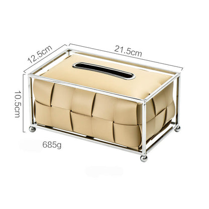 Lighteme Leather Checkerboard Tissue Box
