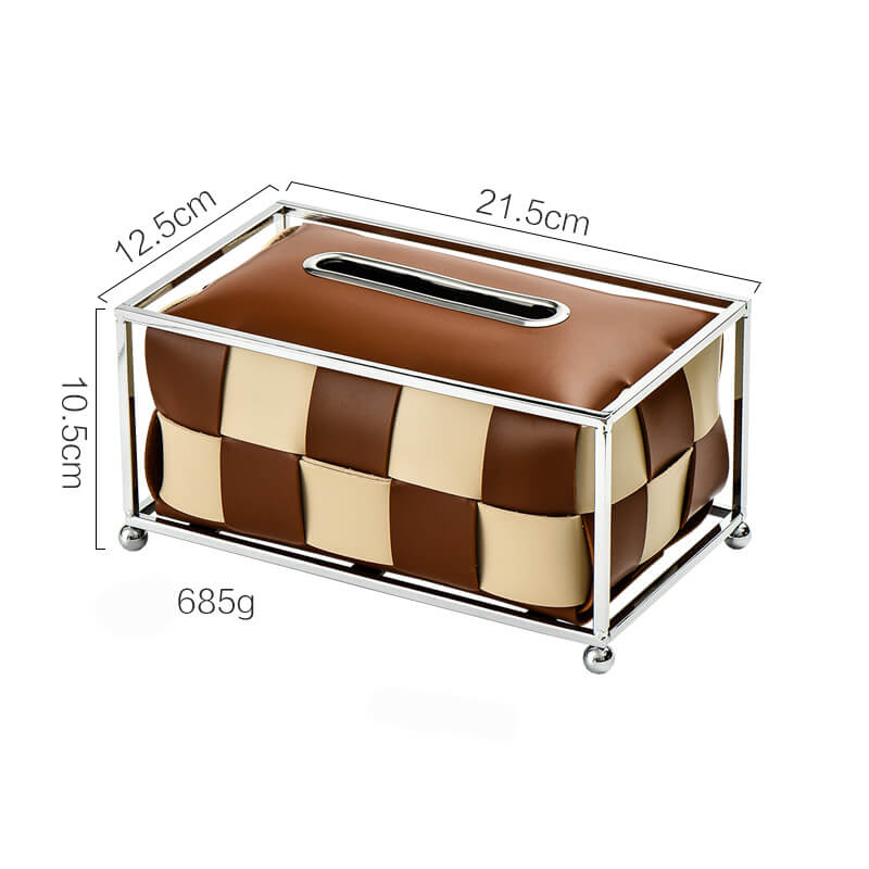 Lighteme Leather Checkerboard Tissue Box