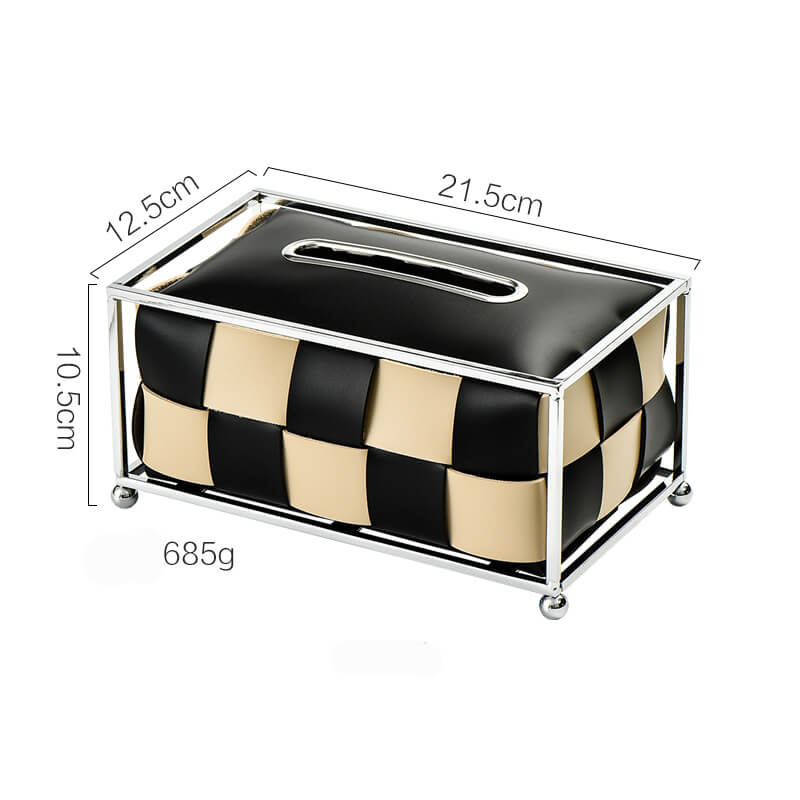 Lighteme Leather Checkerboard Tissue Box