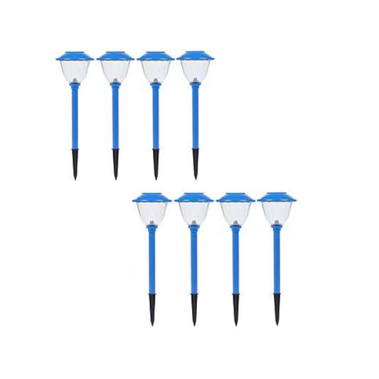 Lot de 8 lampes solaires d'extérieur Lighteme en acier inoxydable (bleu)