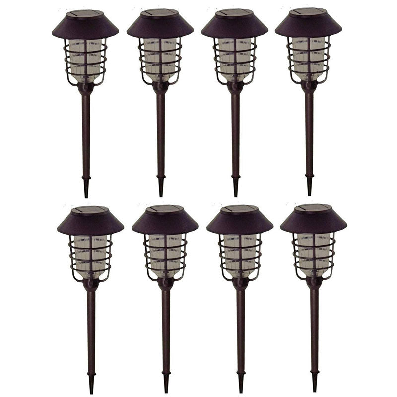 Lot de 8 grandes lampes solaires LED Lighteme en aluminium avec verre - 10 lm