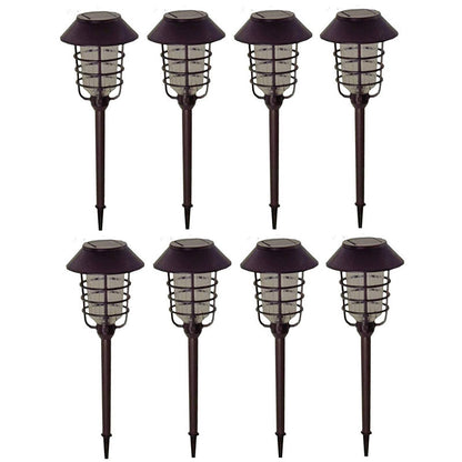 Lot de 8 grandes lampes solaires LED Lighteme en aluminium avec verre - 10 lm